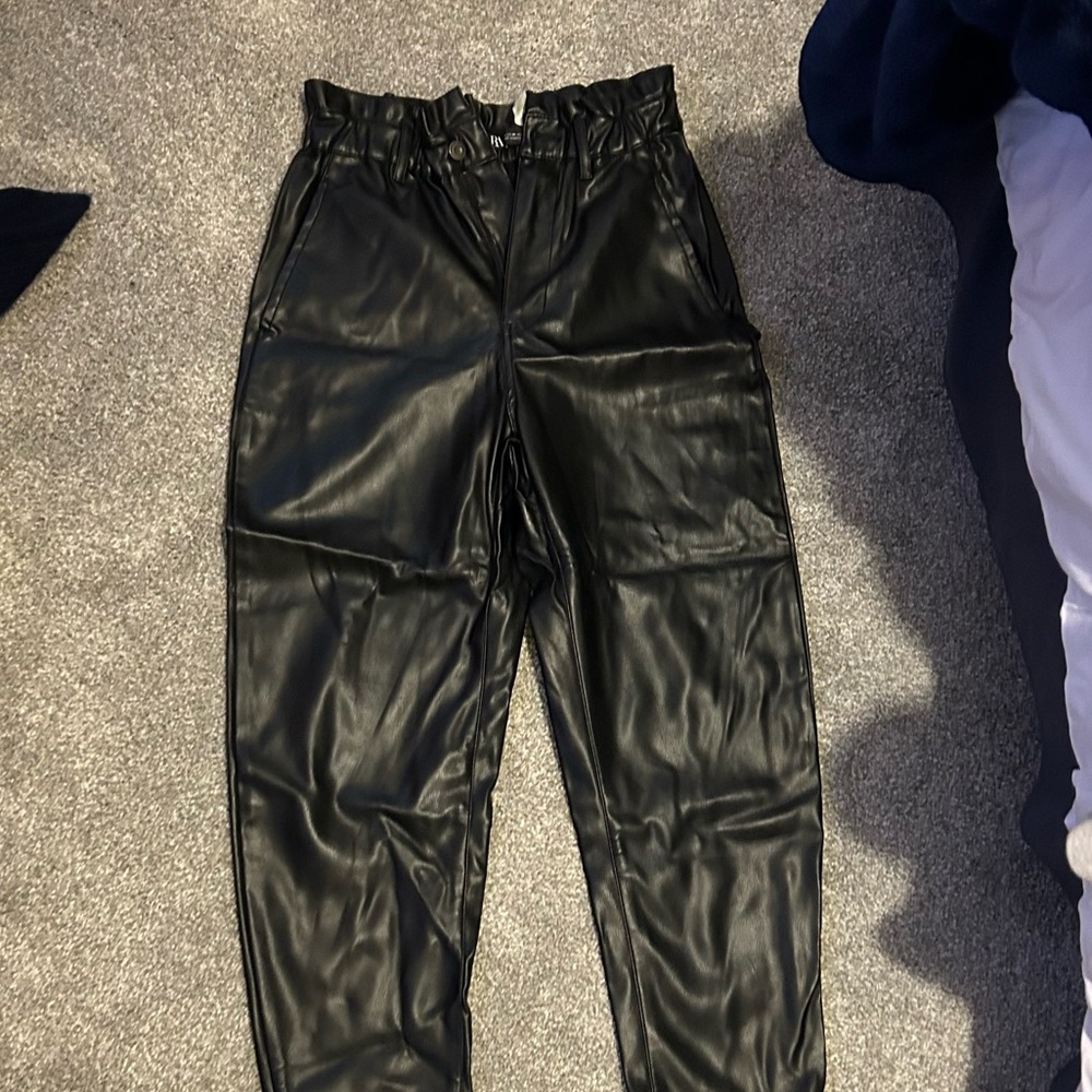 Zara faux leather balloon pant